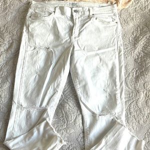 White ripped jeans
